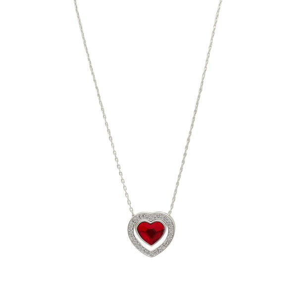Jon Richard Radiance Collection Silver Plated Red Dancing Heart Pendant Necklace