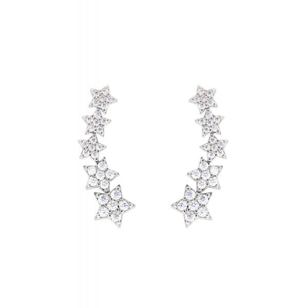 Jon Richard Star Cubic Zirconia Climber Earrings