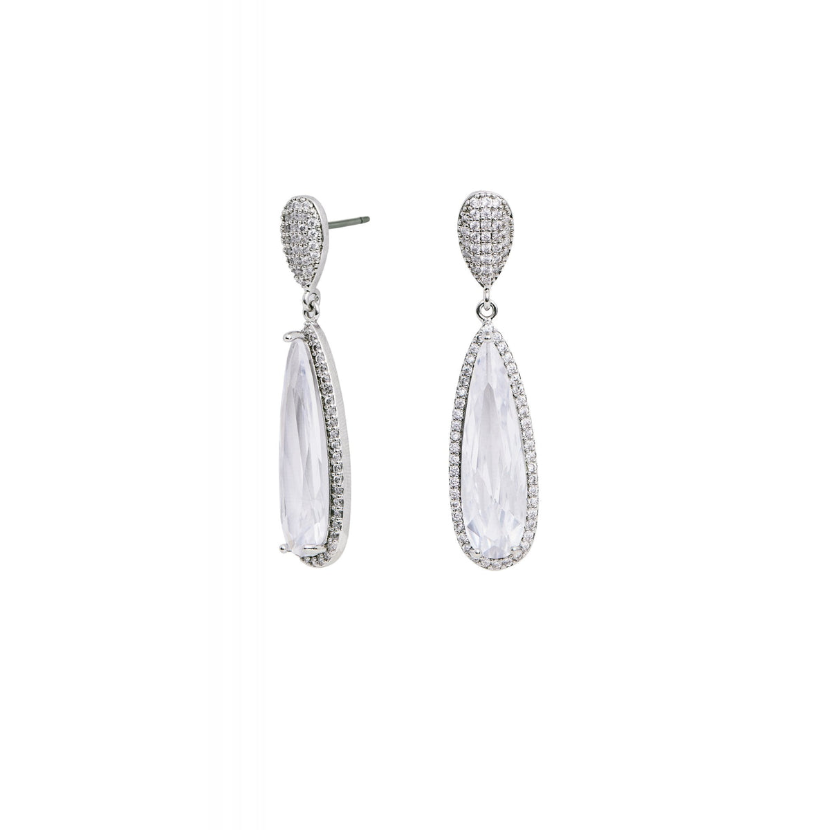 Jon Richard Cubic Zirconia Long Pear Drop Earrings