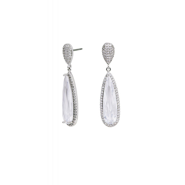 Jon Richard Cubic Zirconia Long Pear Drop Earrings