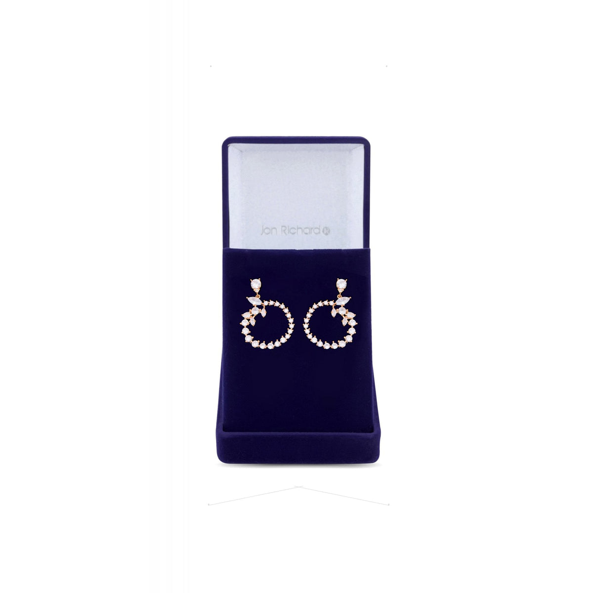 Jon Richard Rose Gold Open Asymetric Earrings