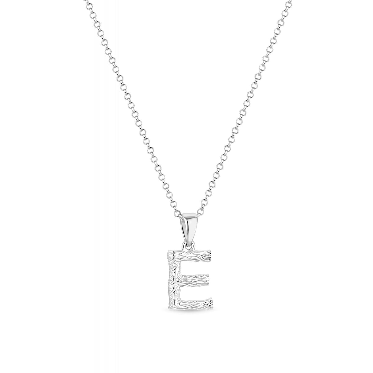 Sterling Silver Alphabet 'E' Necklace