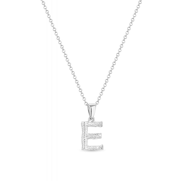 Sterling Silver Alphabet 'E' Necklace