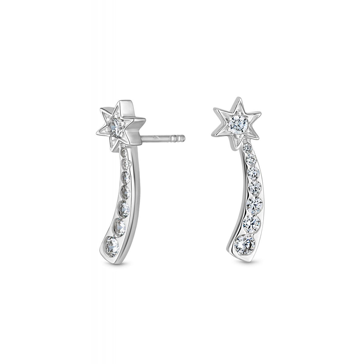 Simply Silver Sterling Silver 925 Shooting Star Earrings