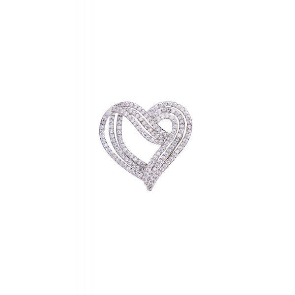 Rhodium Plated Cubic Zirconia Brooch - Gift Boxed