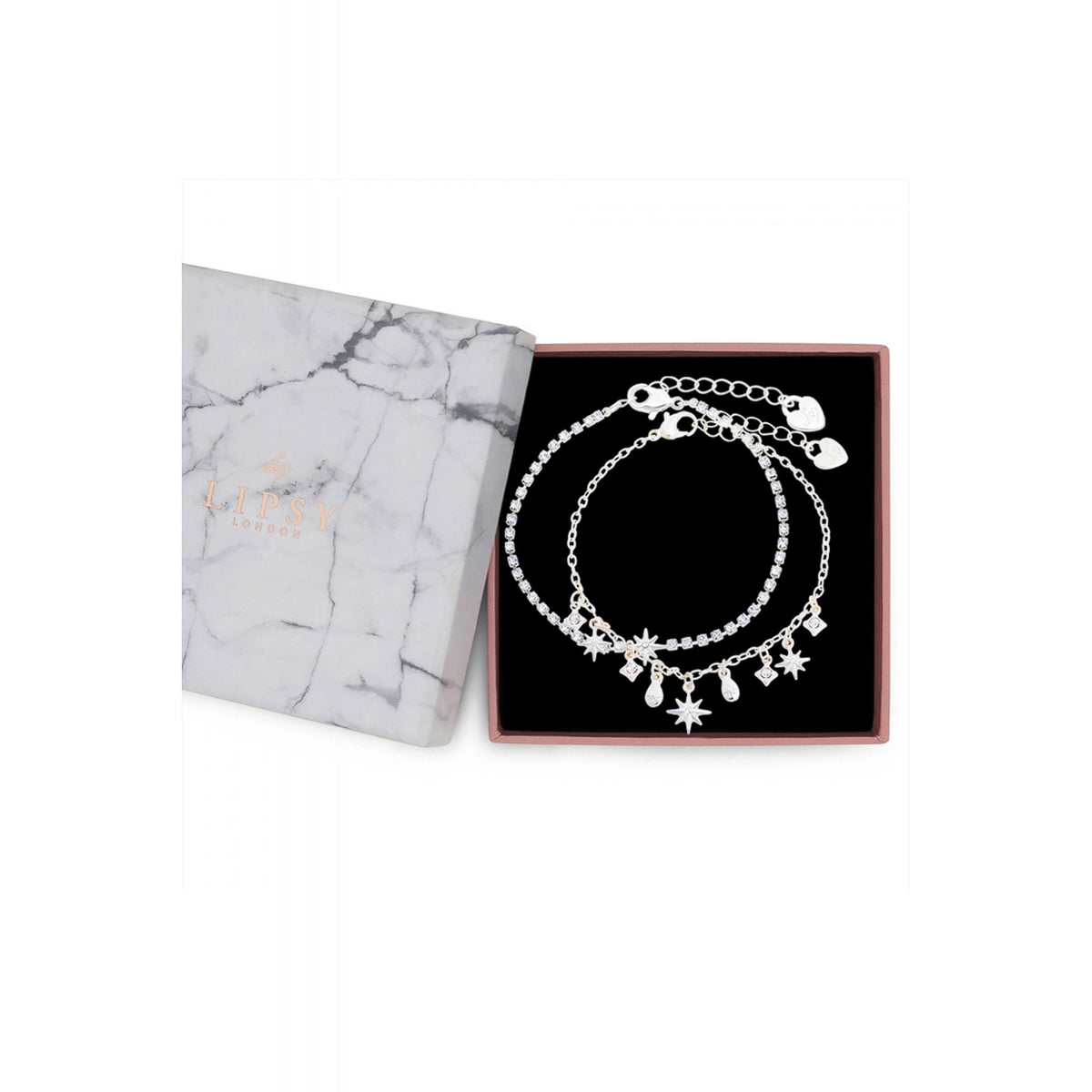 Lipsy Silver Celestial Charm Bracelet - Gift Boxed