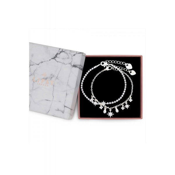 Lipsy Silver Celestial Charm Bracelet - Gift Boxed