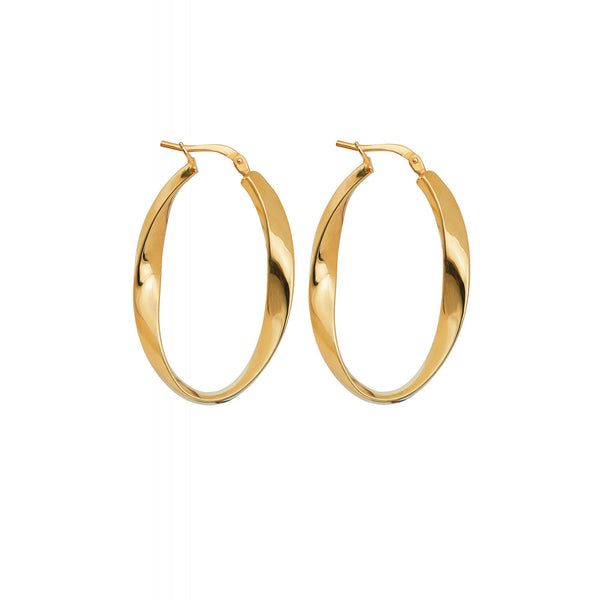 Simply Silver Sterling Silver 925 Polished Oval Twist Hoop Earrings