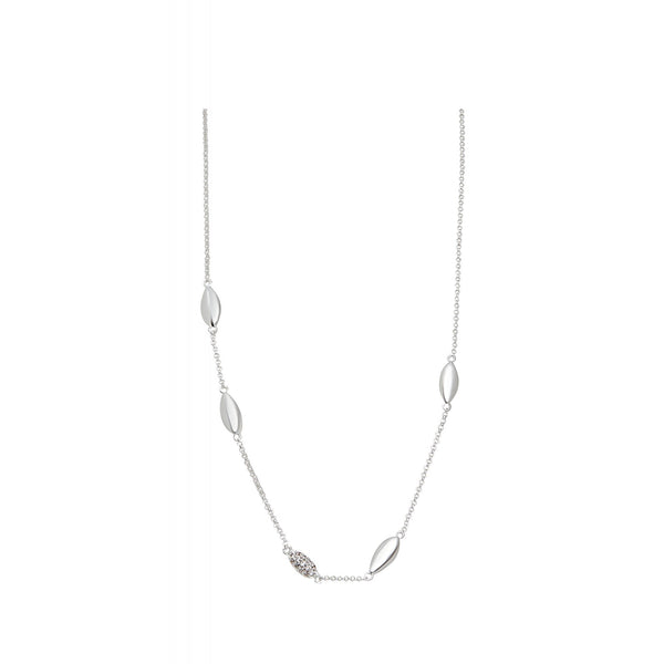 Simply Silver Sterling Silver 925 Organic Cubic Zirconia Station Allway Necklace
