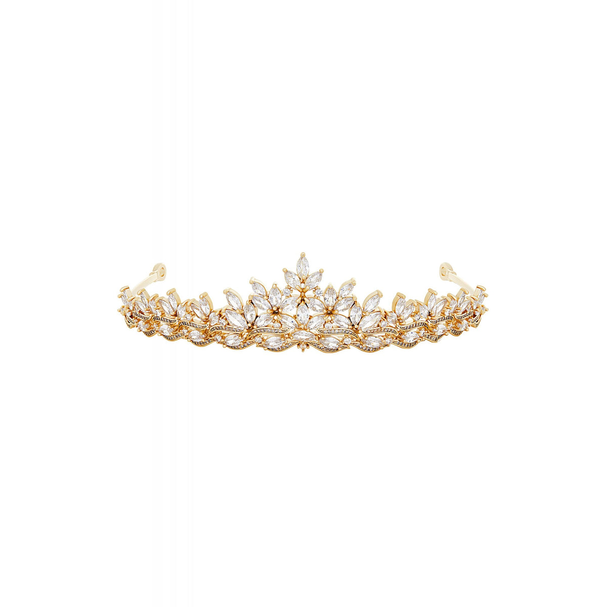 Jon Richard Gold Plated Cubic Zirconia Floral Tiara