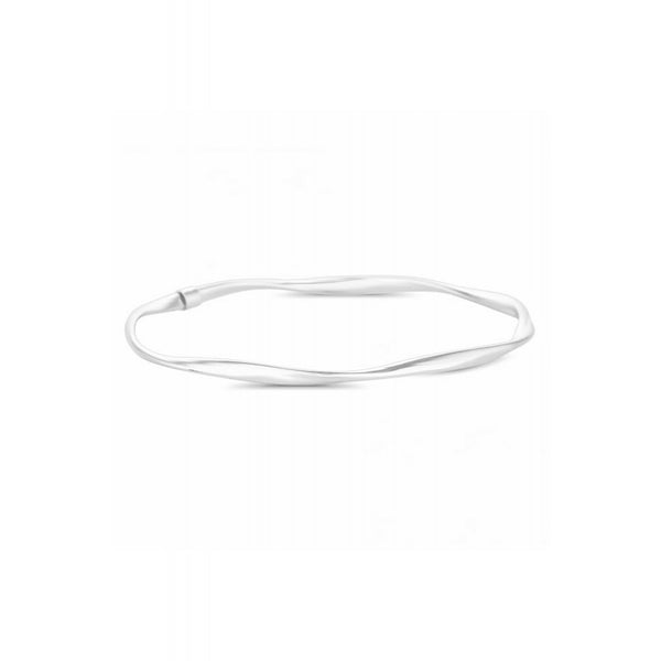 Simply Silver Sterling Silver 925 Wave Bangle Bracelet