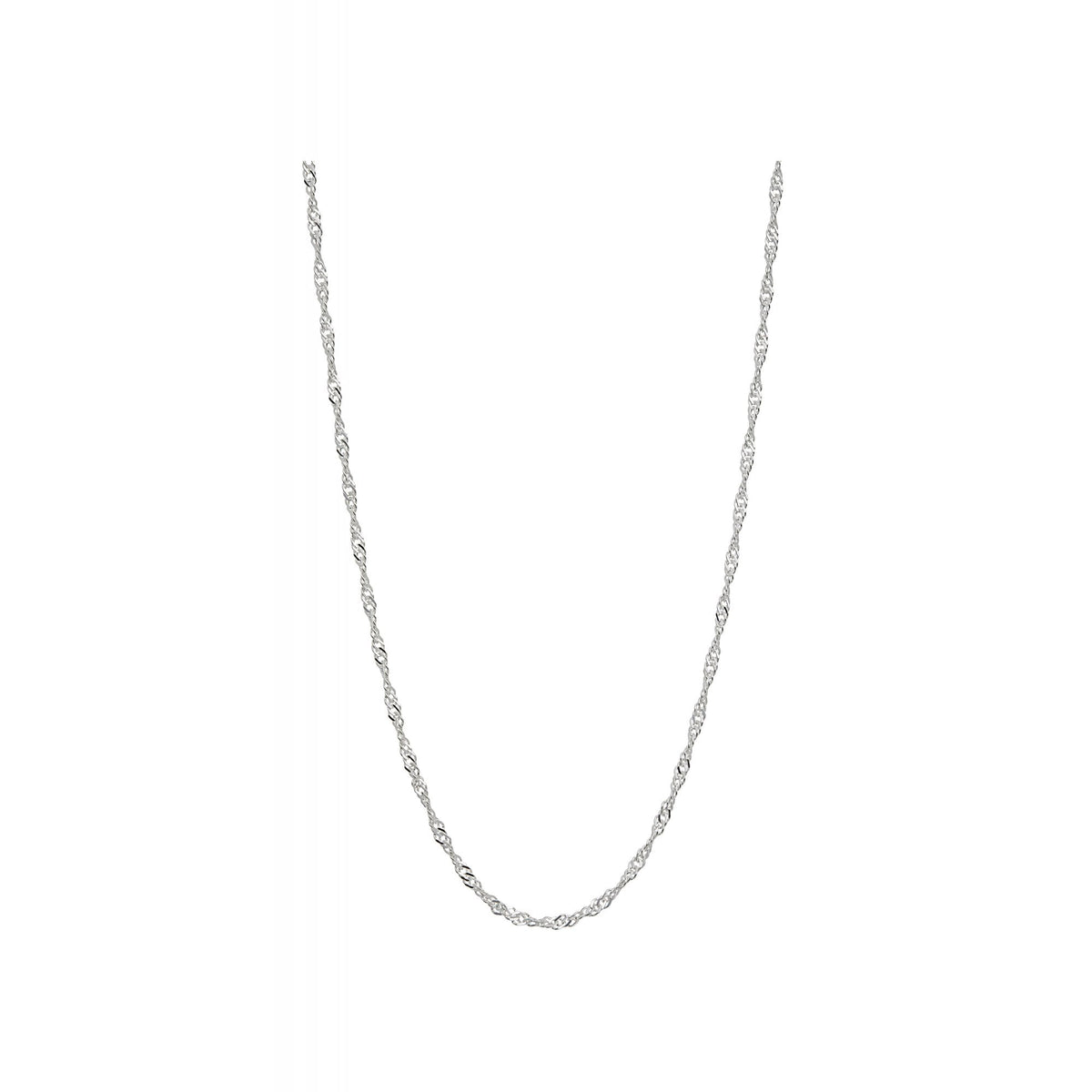 Simply Silver Sterling Silver 925 Diamond Cut Singapore Silver Chain Necklace