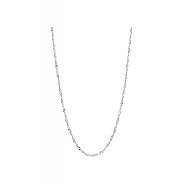 Simply Silver Sterling Silver 925 Diamond Cut Singapore Silver Chain Necklace