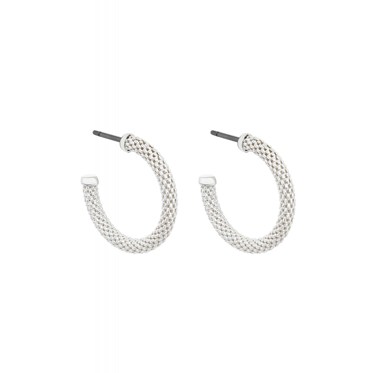 Simply Silver Sterling Silver 925 Mesh Hoop Earrings