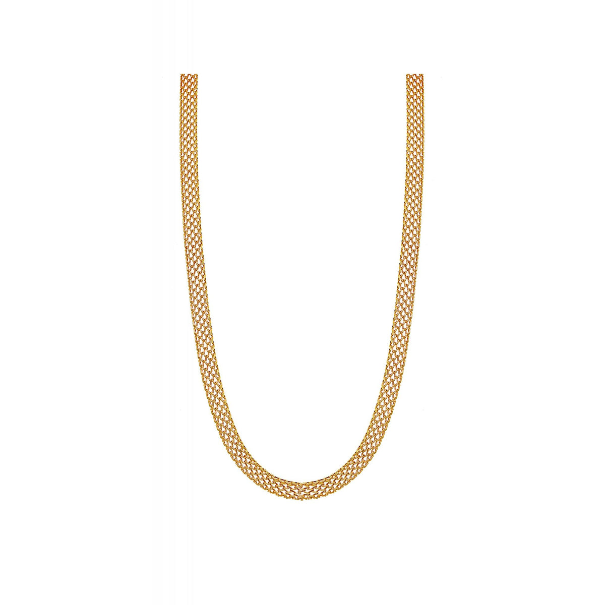 Simply Silver Sterling Silver 925 Gold Open Cage Texture Necklace