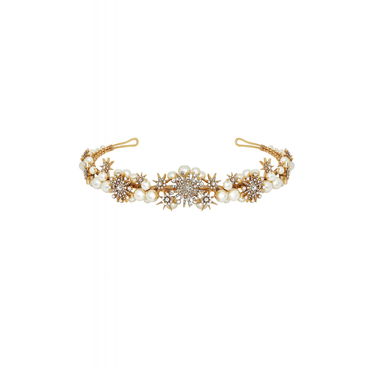 Jon Richard Gold Star And Pearl Tiara - Gift Pouch