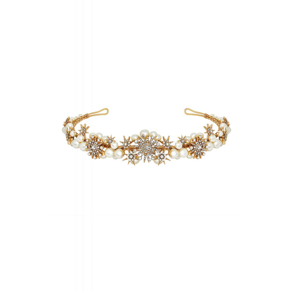 Jon Richard Gold Star And Pearl Tiara - Gift Pouch