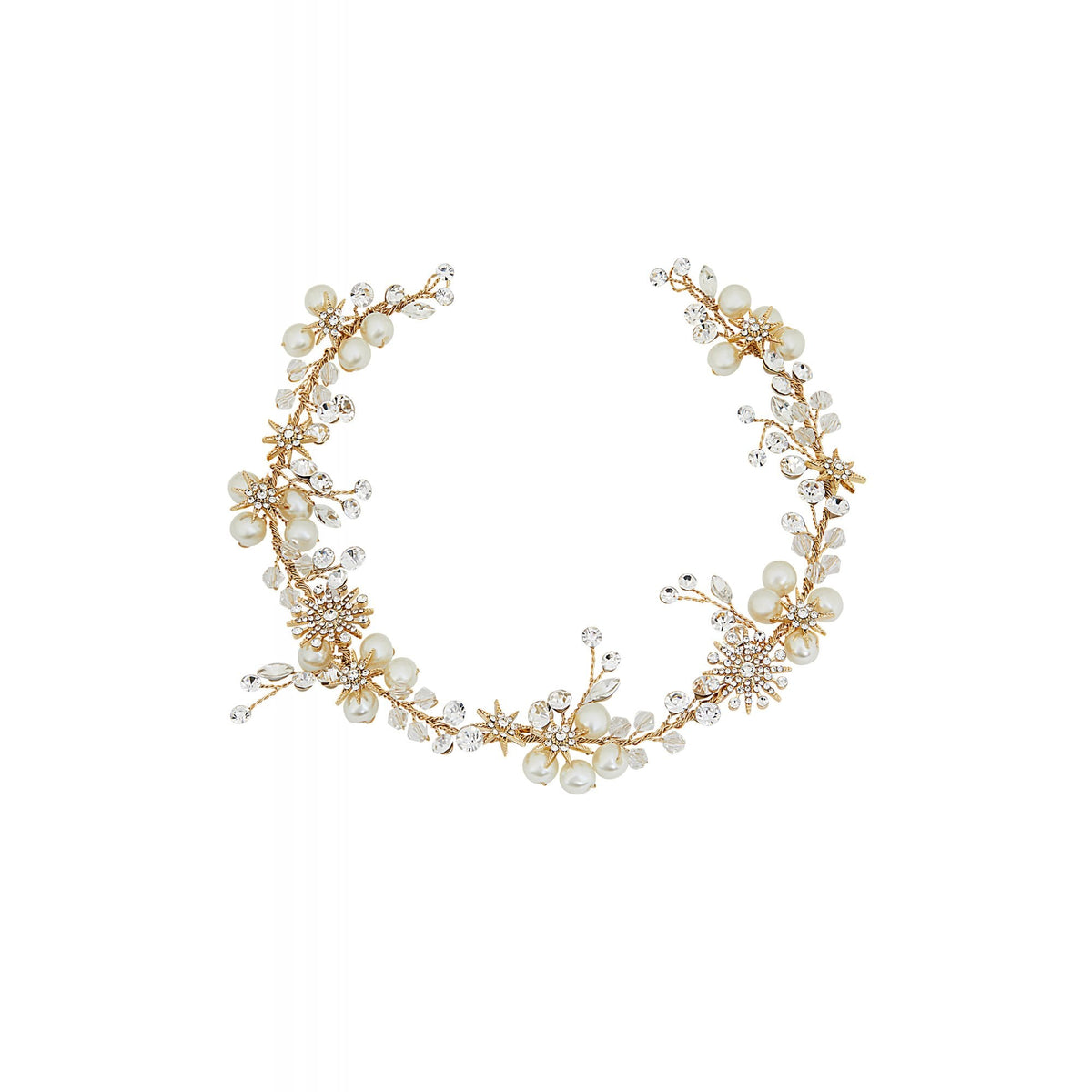 Jon Richard Gold Star And Pearl Hair Vine