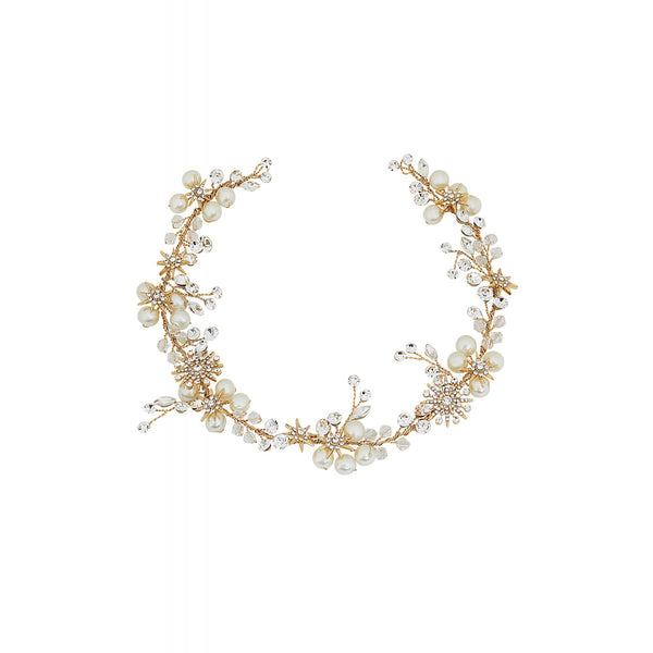 Jon Richard Gold Star And Pearl Hair Vine