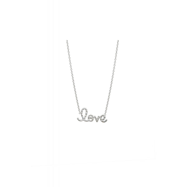 Simply Silver Sterling Silver 925 Texture Love Pendant Necklace