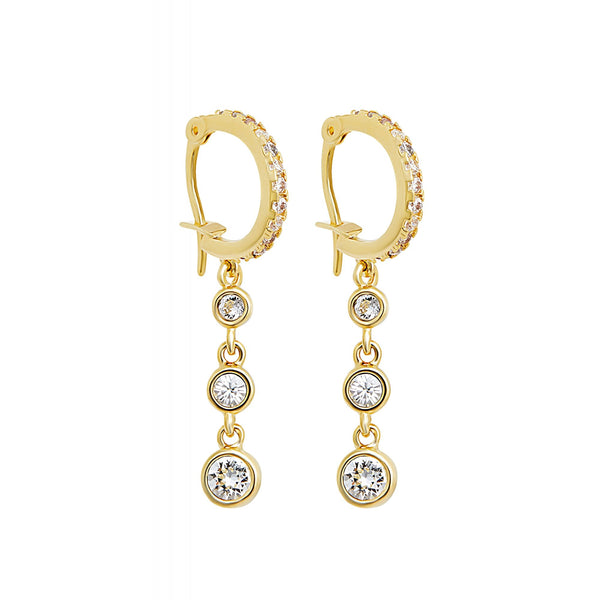 Jon Richard Gold Plated Multi Stone Cubic Zirconia Drop Earrings