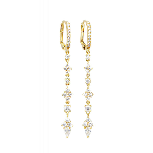 Jon Richard Gold Plated Cubic Zirconia Linear Drop Earrings