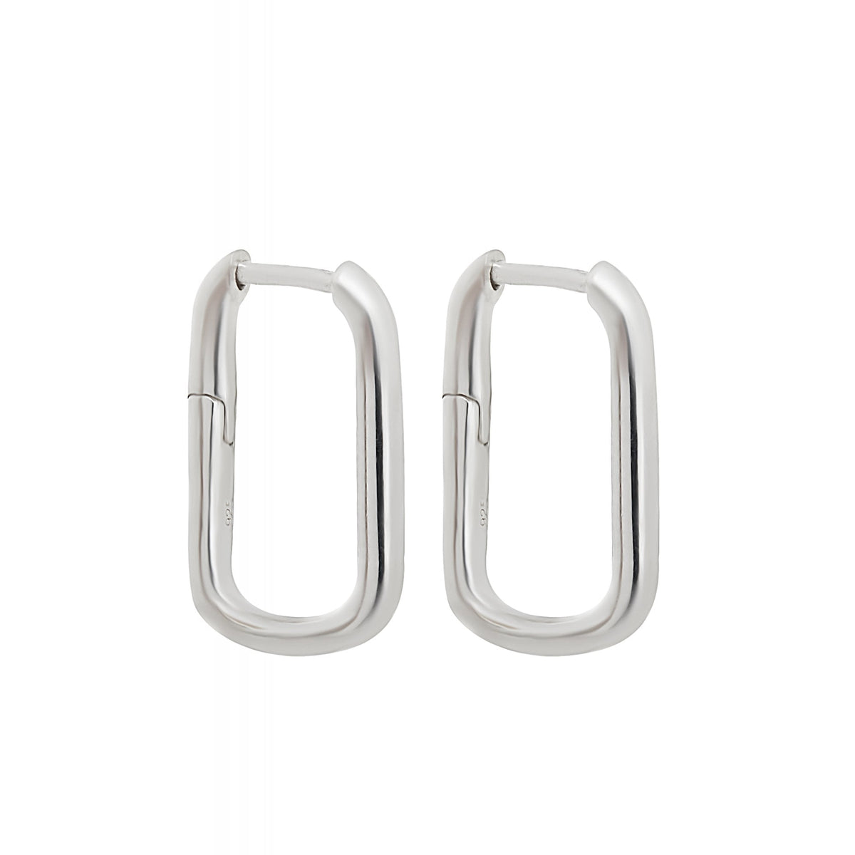 Simply Silver Sterling Silver 925 Mini Rectangle Hoop Earrings
