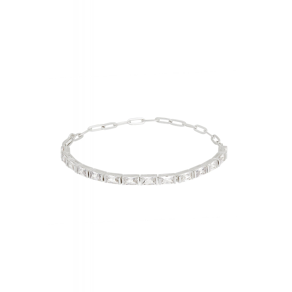Simply Silver Sterling Silver 925 Baguette Tennis Bracelet