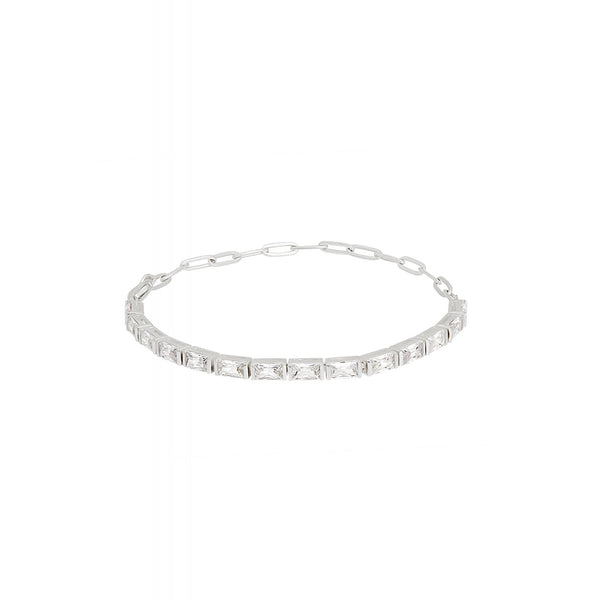 Simply Silver Sterling Silver 925 Baguette Tennis Bracelet