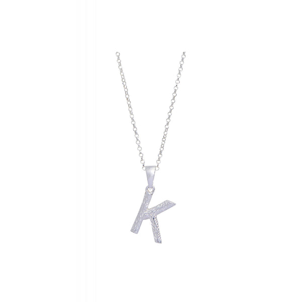 Sterling Silver Alphabet 'K' Necklace