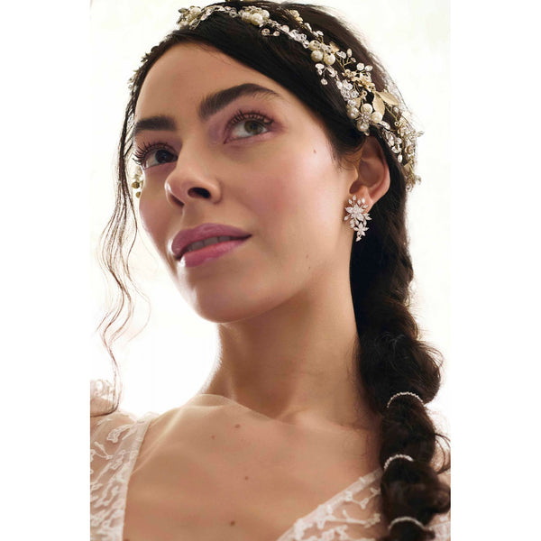 Silver Plated Floral Starburst Earrings