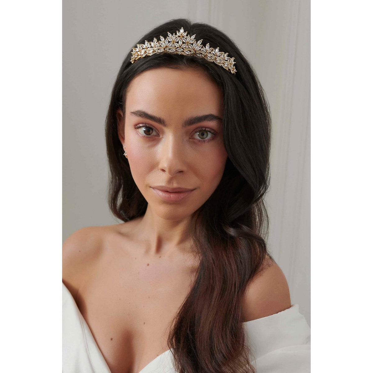 Jon Richard Gold Plated Cubic Zirconia Floral Tiara