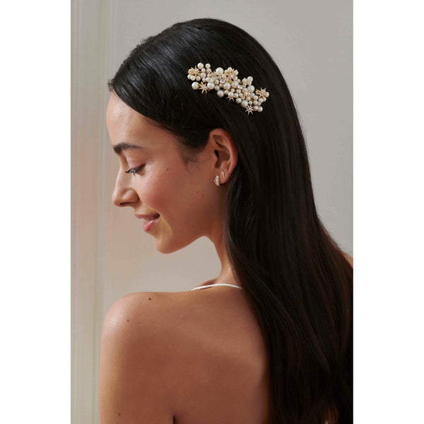 Jon Richard Gold Star And Pearl Hair Comb