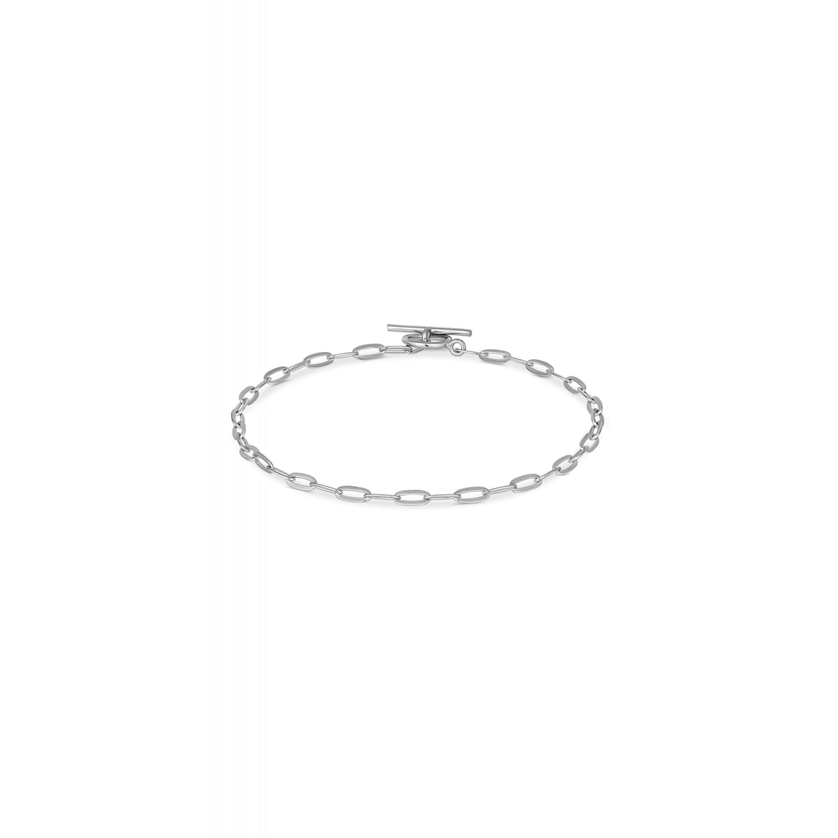 Sterling Silver Small Paperlink T-Bar Bracelet
