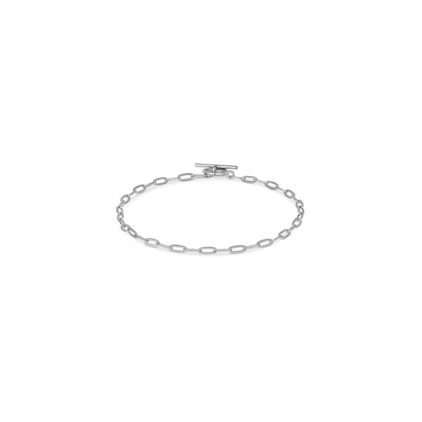 Sterling Silver Small Paperlink T-Bar Bracelet