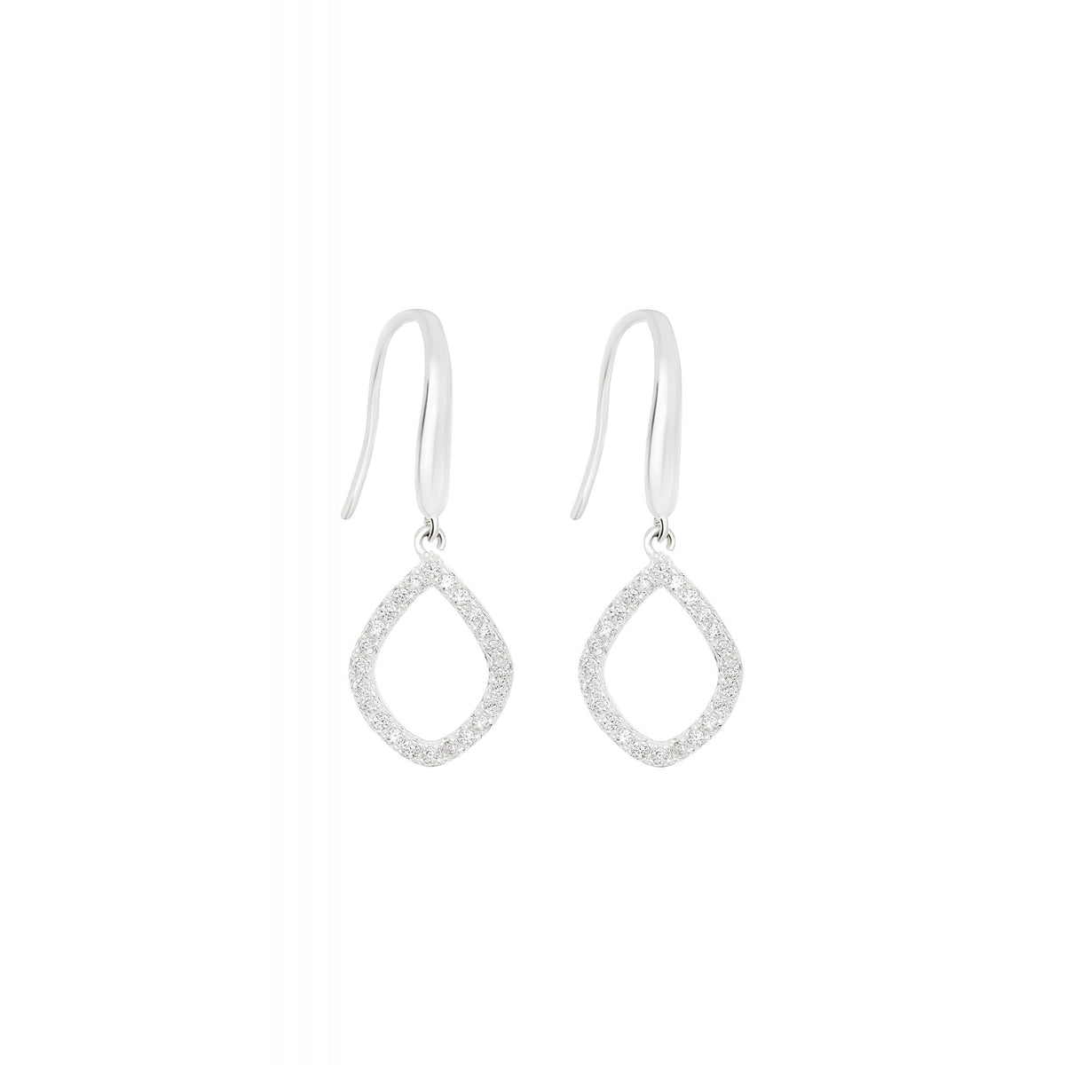 Simply Silver Sterling Silver 925 Open Diamond Shape Drop Earrings