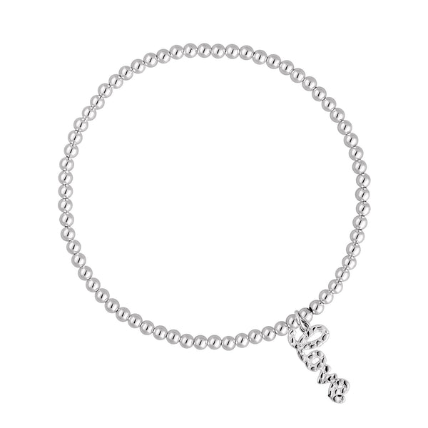 Simply Silver Sterling Silver 925 Beaded Stretch Texture Love Bracelet