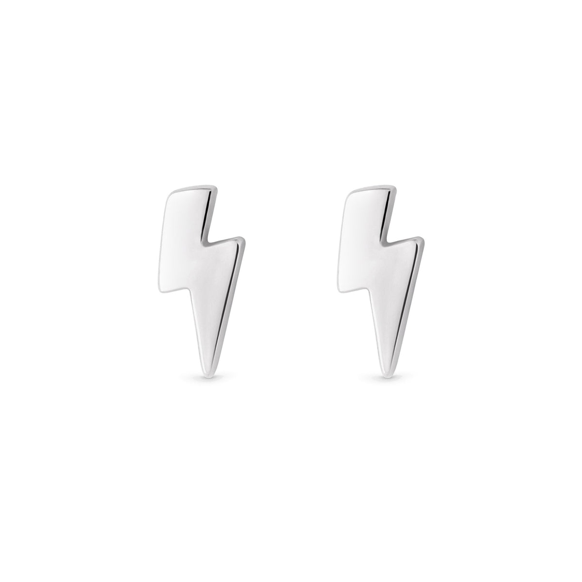 Simply Silver Sterling Silver 925 Polished Lightening Bolt Stud Earrings