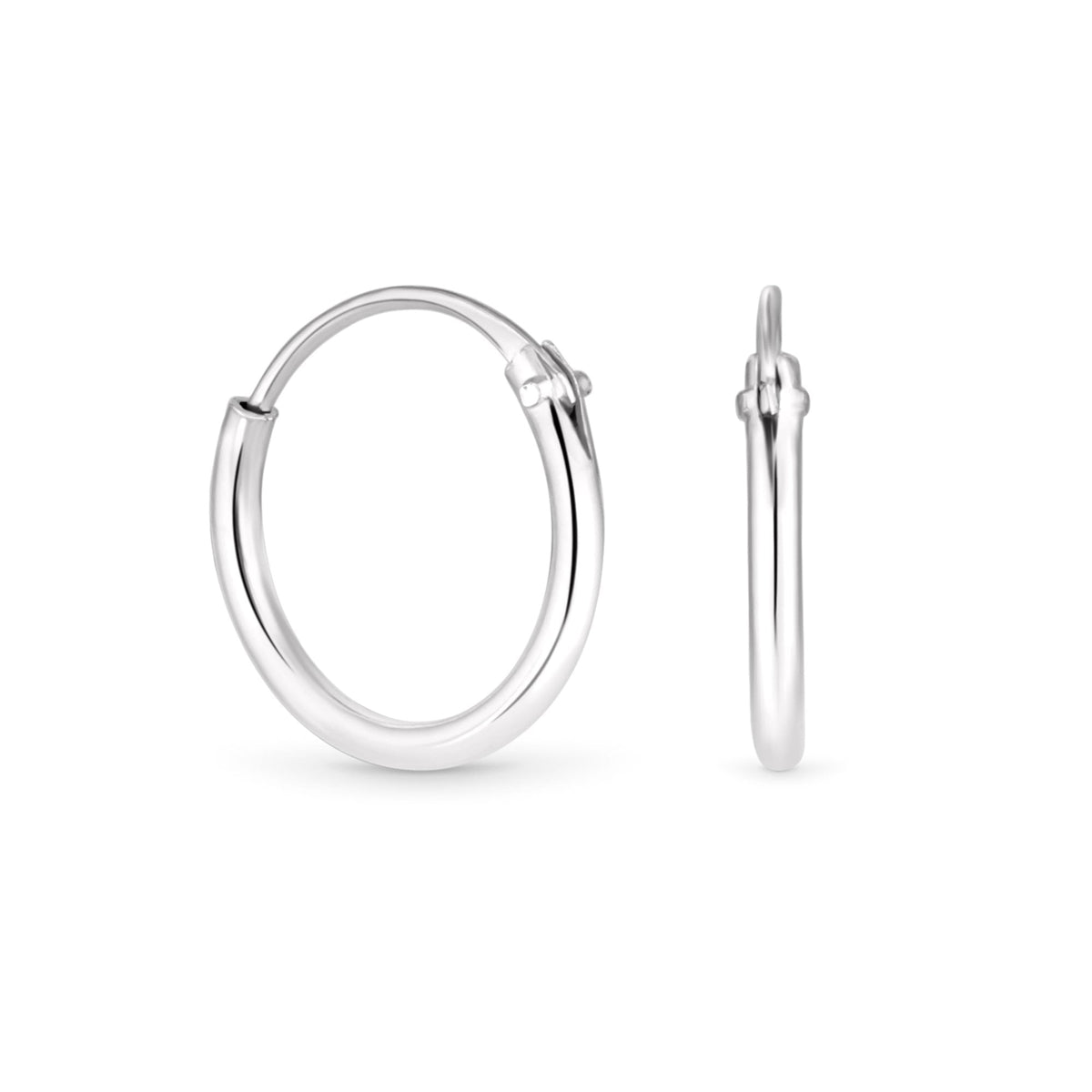 Simply Silver Sterling Silver 925 Polished Mini Sleeper Hoop Earrings