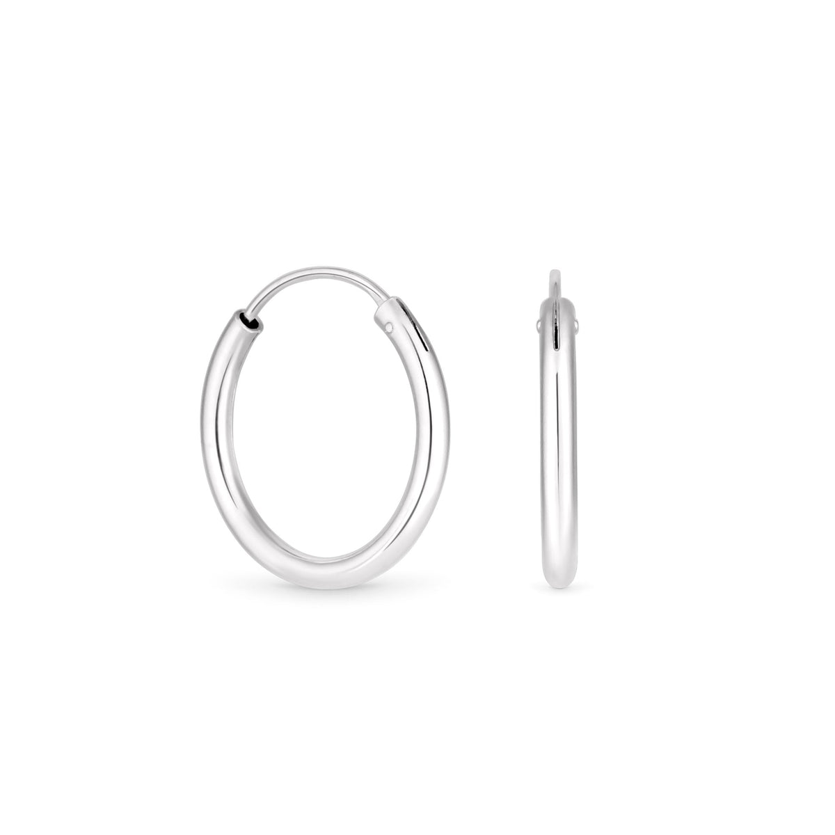 Simply Silver Sterling Silver 925 Polished Sleeper Hoop Earrings
