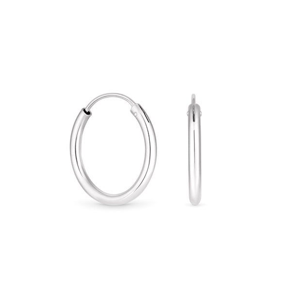 Simply Silver Sterling Silver 925 Polished Sleeper Hoop Earrings