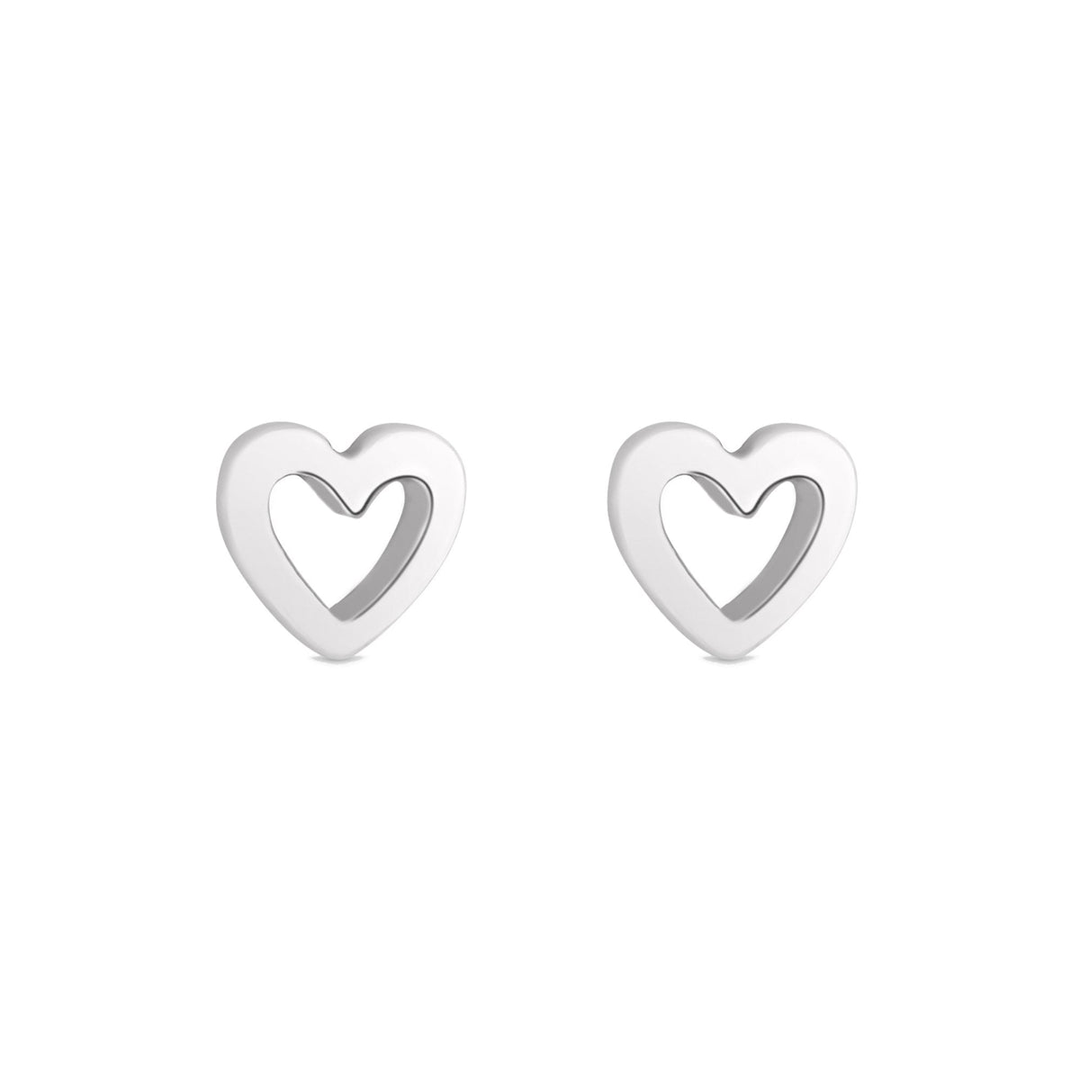 Simply Silver Sterling Silver 925 Open Heart Stud Earrings
