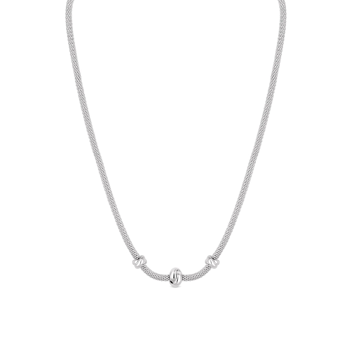 Simply Silver Sterling Silver 925 Love Knot Mesh Necklace