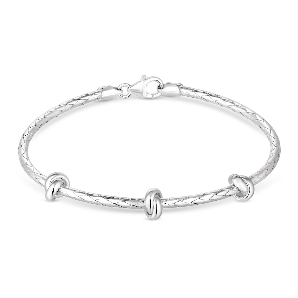Simply Silver Sterling Silver 925 Polished Knot Bangle Bracelet