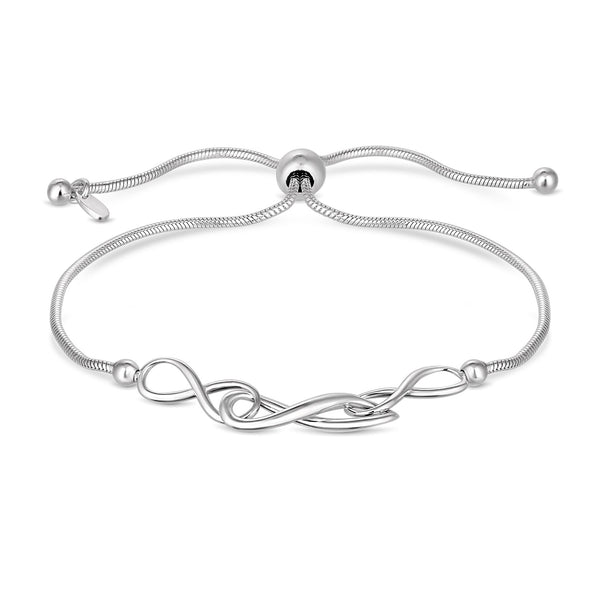 Simply Silver Sterling Silver 925 Infinity Toggle Bracelet