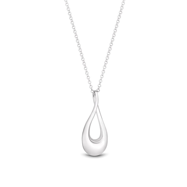 Simply Silver Sterling Silver 925 Polished Twist Pendant Necklace