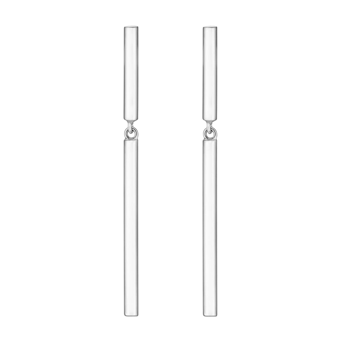 Simply Silver Sterling Silver 925 Sleek Bar Polished Drop Earrings