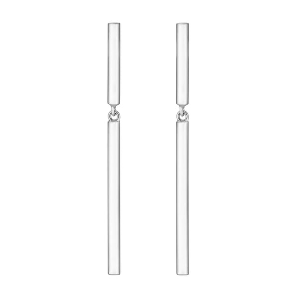 Simply Silver Sterling Silver 925 Sleek Bar Polished Drop Earrings