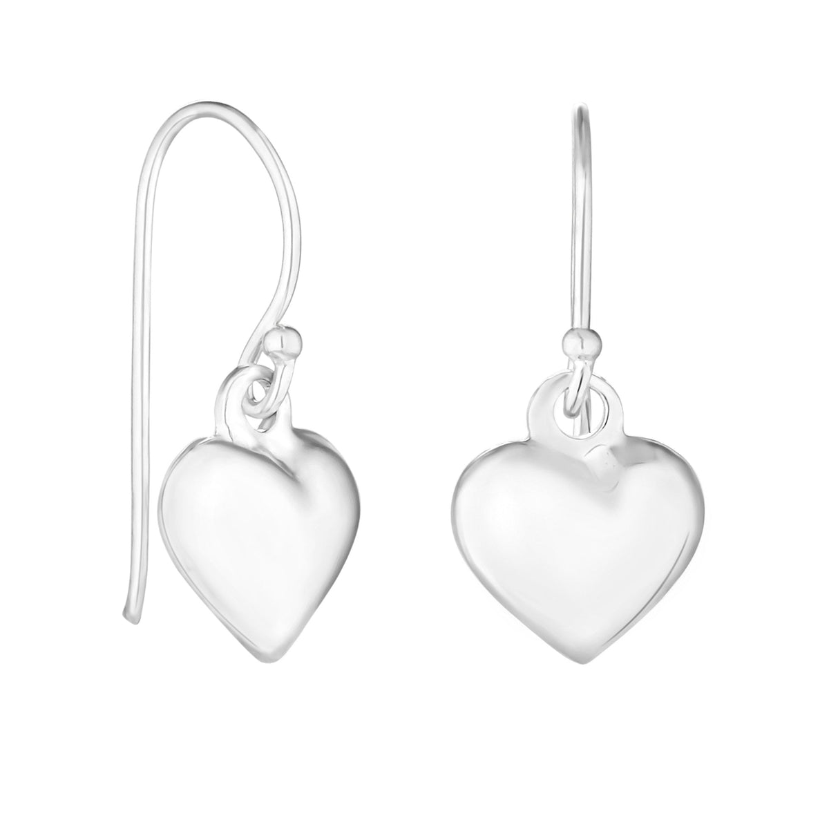 Simply Silver Sterling Silver 925 Puff Heart Drop Earrings
