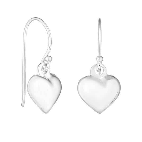 Simply Silver Sterling Silver 925 Puff Heart Drop Earrings